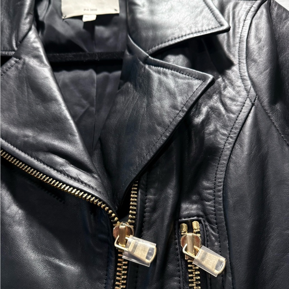 NWT L’Agence Black Medium 100% Lamb Leather Onna Biker Jacket $1395msrp - Picture 7 of 10